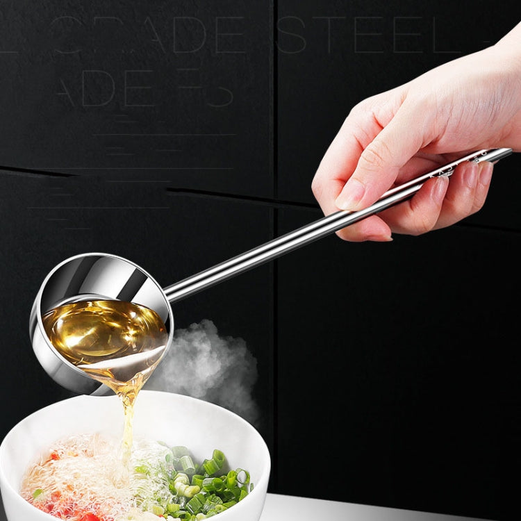 Kacheeg Stainless Steel Hot Oil Skillet Kitchen Small Oil Pouring Spoon, Style: 304 Single Layer Steel
