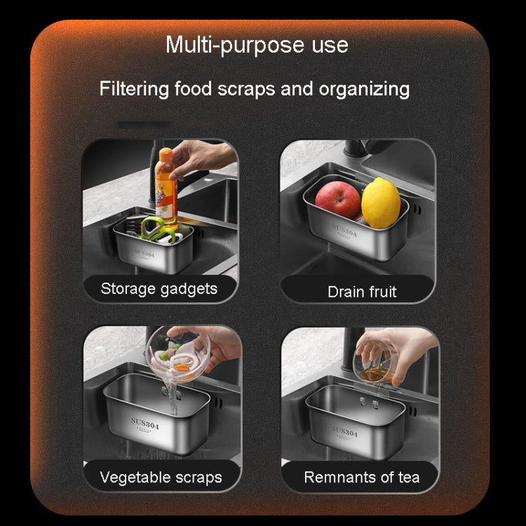 Kacheeg Food Residue Filtering And Drainage Rack For Tanks Sink Storage Trash Shelf, Style: Triangle Silver