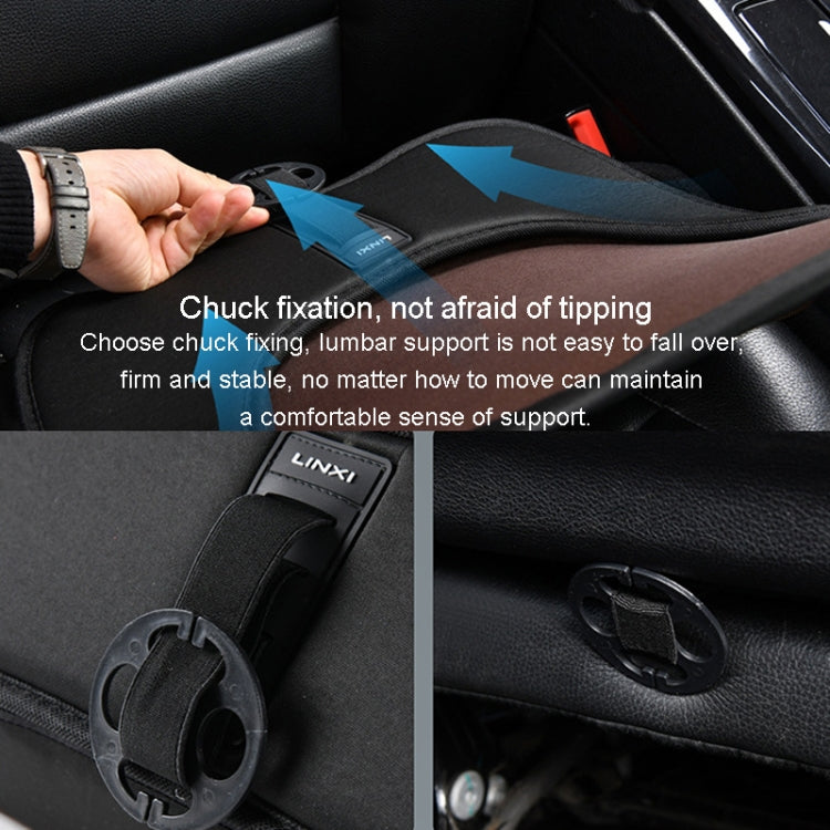 LINXICP 3 In 1 Car Seat Lumbar Cushion Summer Special Memory Foam Breathable Car Back Pad(Coffee)