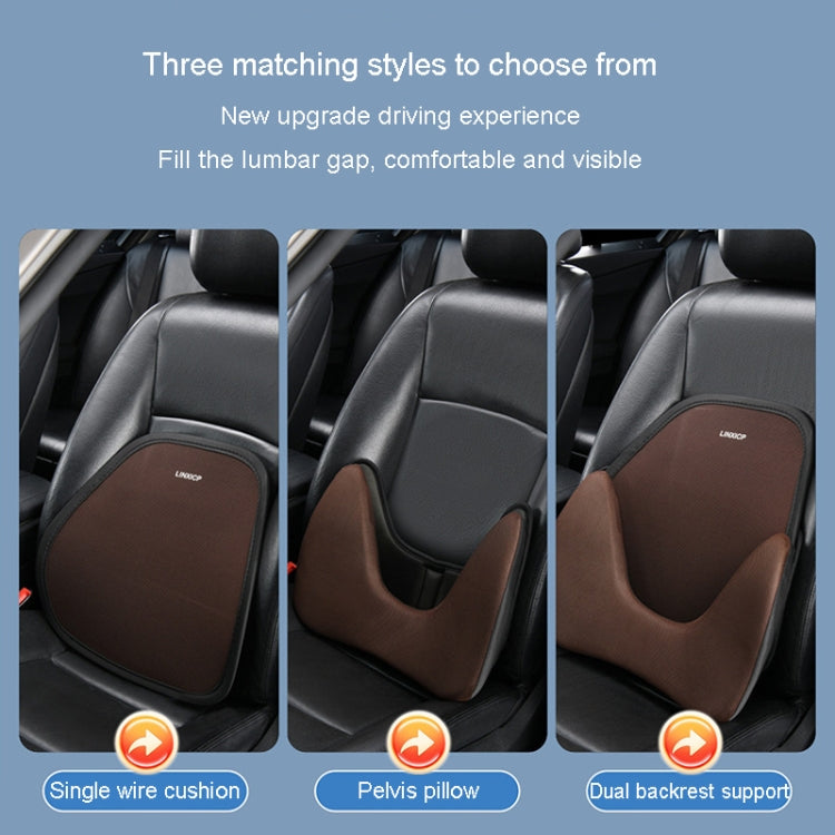 LINXICP 3 In 1 Car Seat Lumbar Cushion Summer Special Memory Foam Breathable Car Back Pad(Gray)
