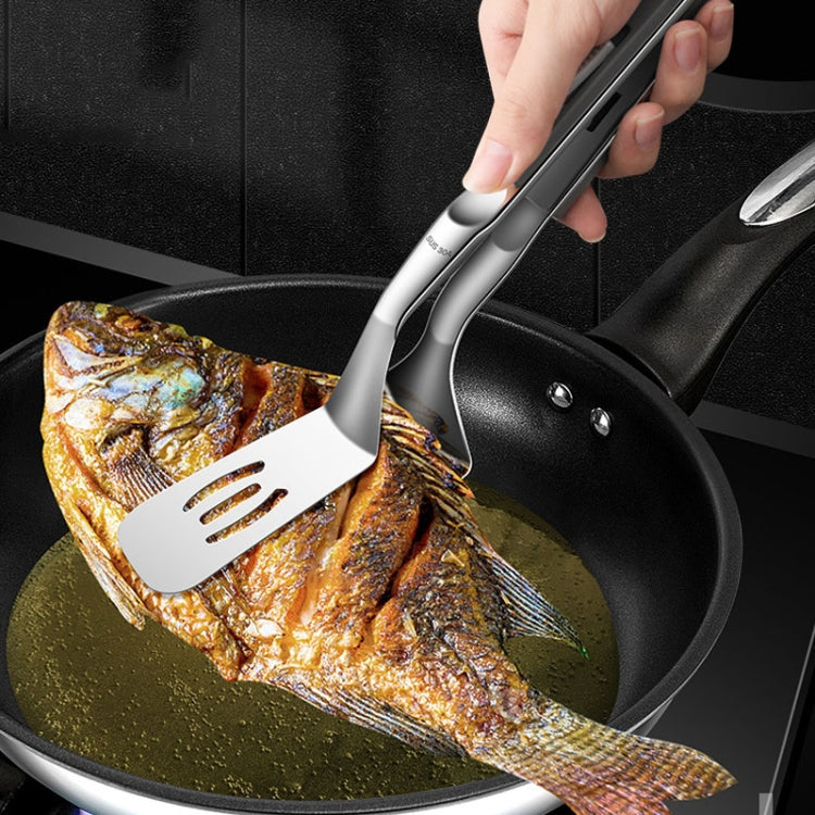 Kacheeg Stainless Steel Fish Spatula With Lock Kitchen Grill Scoop Steak Scraper Food Holder(Red)