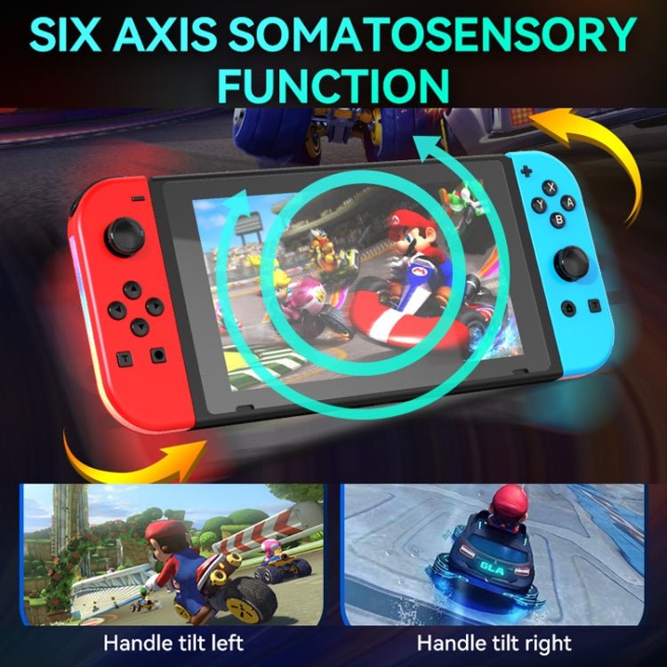JOY-02 Gaming Left And Right Handle With RGB Lights Body Feel Bluetooth Gamepad For Switch / Switch OLED / Switch Pro / Switch Lite / Switch Joycon, Blue Red, Green Blue, White