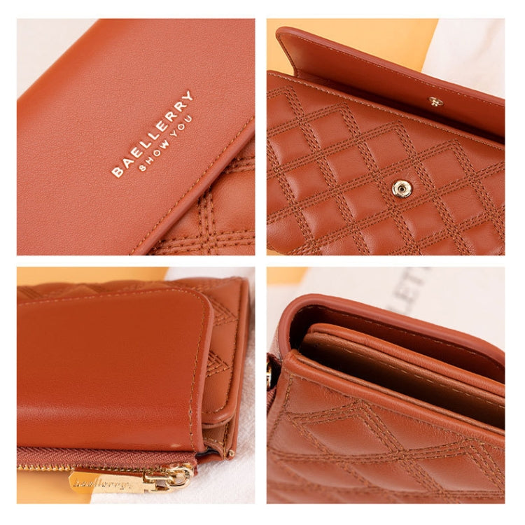 Baellerry N2403 Ladies Long Wallet with Multiple Card Slots Large Capacity Tri-fold Clutch Bag, Color: Pink