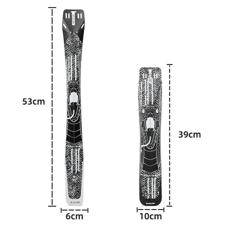 ENLEE E-641316 6pcs /Set Bicycle Extended Front And Rear Mudguards Road Bike Quick Detachable Fenders, Style: Black Model