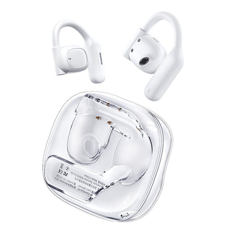 REMAX OpenBuds P5 Colorful Crystal Hanging Ear Air Conduction Bluetooth Earphone OWS Sports Music Wireless Earphone(White)