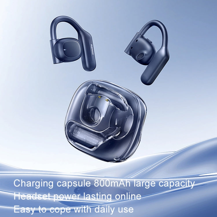 REMAX OpenBuds P5 Colorful Crystal Hanging Ear Air Conduction Bluetooth Earphone OWS Sports Music Wireless Earphone(Navy)
