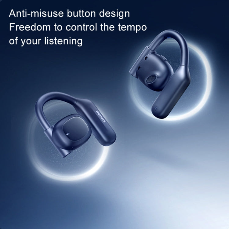 REMAX OpenBuds P5 Colorful Crystal Hanging Ear Air Conduction Bluetooth Earphone OWS Sports Music Wireless Earphone(Navy)