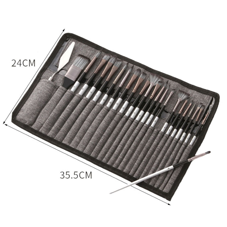 ZHU TING 24pcs /Set Nylon Bristle Paintbrush Set Painting Watercolor Brushes With Cloth Bag(White Rod)