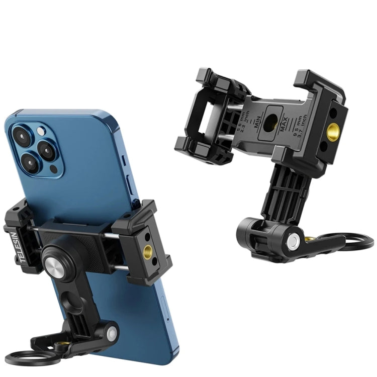 Telesin  Mobile Phone Clip 360 Degree Rotating Desktop Bracket With Cold Shoe Mount(Black)
