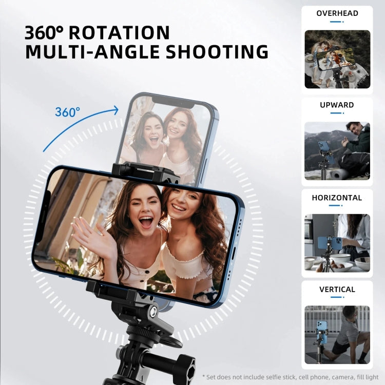 Telesin  Mobile Phone Clip 360 Degree Rotating Desktop Bracket With Cold Shoe Mount(Black)