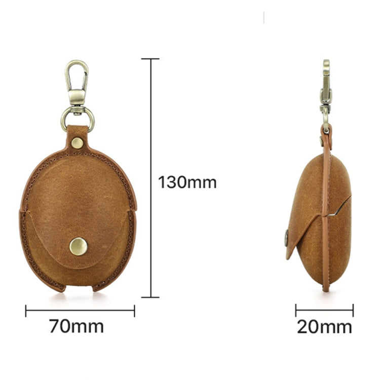 For Huawei FreeBuds 5 CONTACTS FAMILY CF1170 Cowhide Anti-Fall Bluetooth Earphone Protective Case(Coffee)