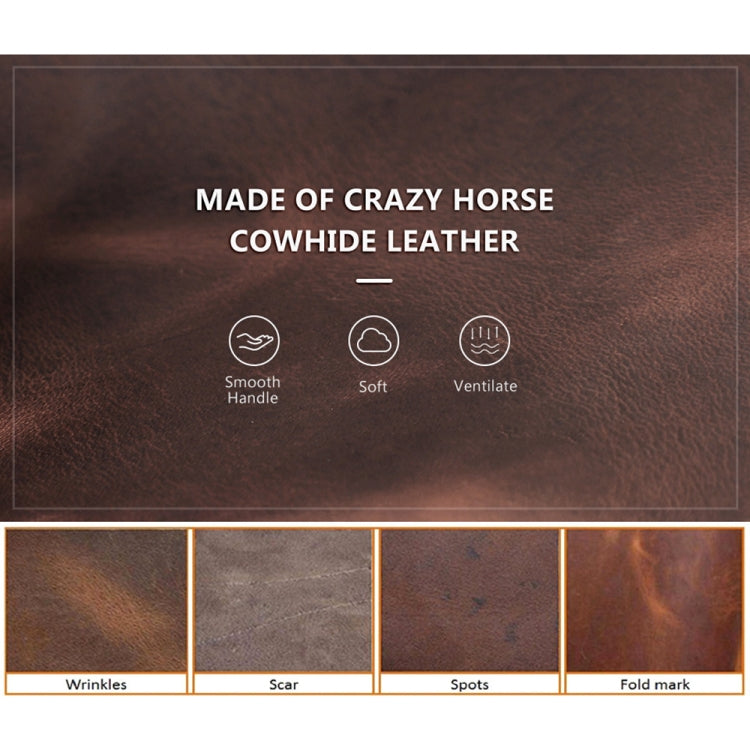 For Airtag 2nd Gen / AirTag 1st Gen CONTACTS FAMILY CF1139 First-Layer Cowhide Tracker Protective Case Pet Locator Leather Case(Dark Brown)
