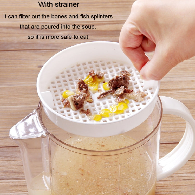 1500ml Kitchen Grease Trap Soup Kettle With Strainer Grease Separator Kettle Filter Cup