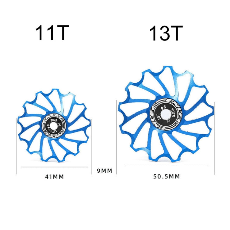 ENLEE Mountain Bicycle Rear Derailleur Guide Wheel Ceramic Bearing Tension Pulley, Size: 13T(Black)