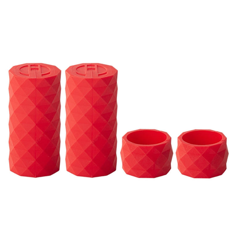 ENLEE E22805 4pcs /Set Road Bike Handlebar Strap Holder Bicycle Non-Slip Lever Strap Fixing Ring(Red)