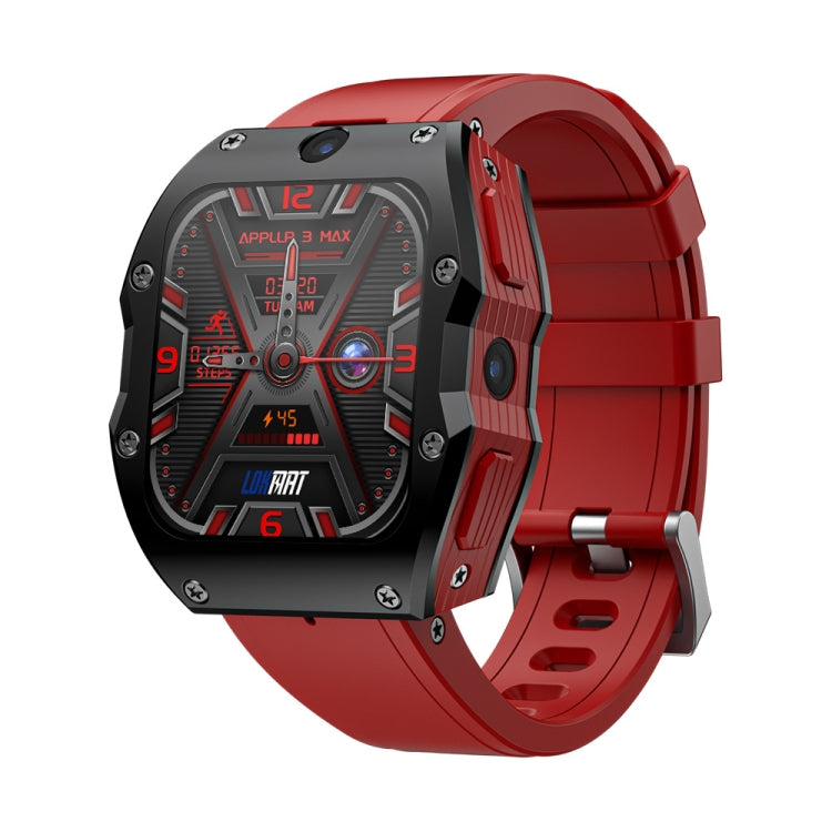 LOKMAT Appllp 3 Max 2.02-Inch Plug Card 4G Call Waterproof Sport Smart Watch With SOS(Black)