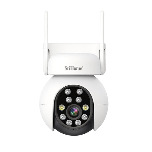 SriHome SH052 Wifi 5MP Wireless PTZ IP AI Auto Tracking Sound&Light Alarm Starlight Color Night Vision Outdoors Surveillance Camera, Plug: AU