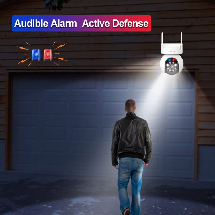SriHome SH052 Wifi 5MP Wireless PTZ IP AI Auto Tracking Sound&Light Alarm Starlight Color Night Vision Outdoors Surveillance Camera, Plug: US