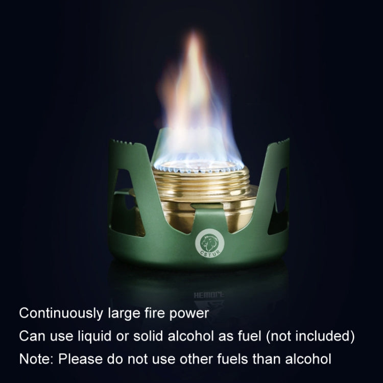 CSTUR Y2218 Outdoor Ultralight Aluminum Stove Camping Fishing Portable Liquid Alcohol Stoves(Dark Green)