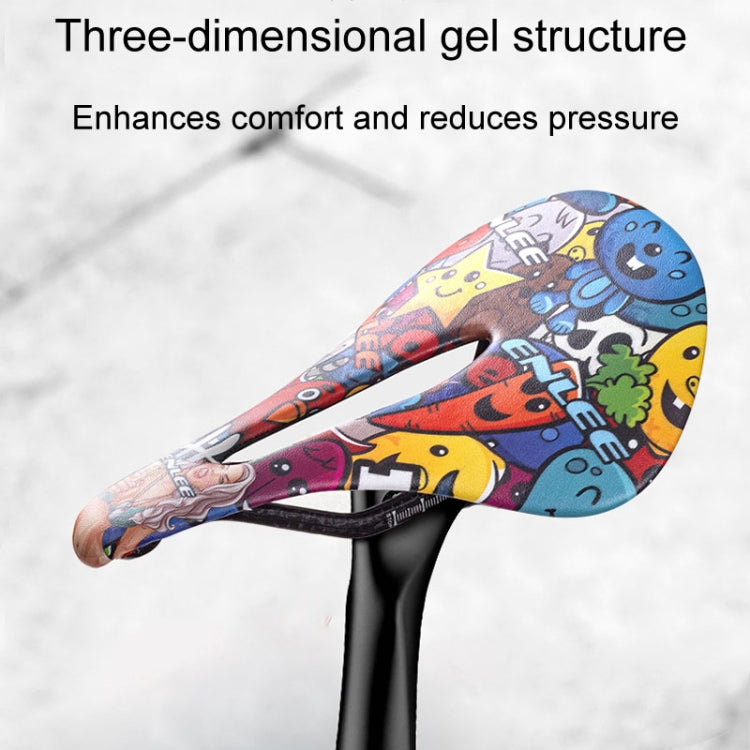 ENLEE E-ZD412 Bicycle Carbon Fiber Cushion Outdoor Riding Mountain Bike Saddle, Style: Explosion