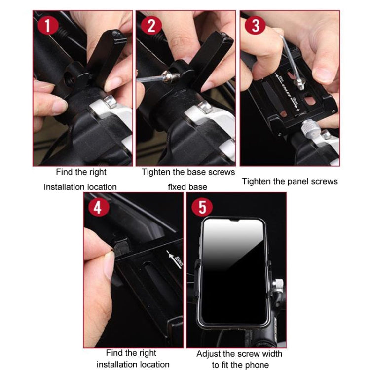 ENLEE Aluminum Alloy Phone Holder Bicycle Riding Fixed Navigation Mount(Titanium)