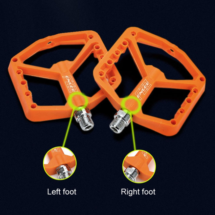 ENLEE F228 1pair Bicycle Nylon Pedals Mountain Bike Widened Riding Footrests(Olive Green)