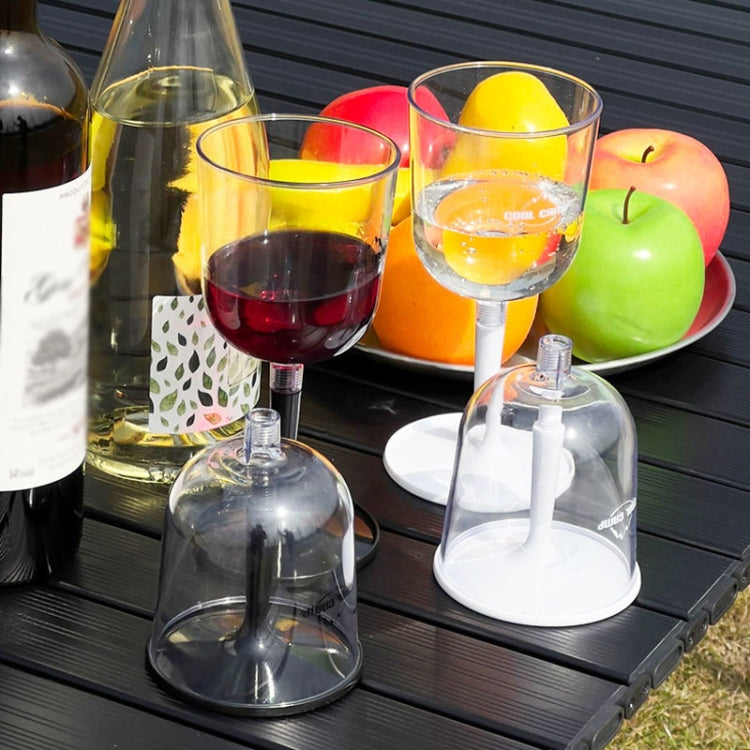 COOL CAMP CF-523 Removable Portable Outdoor Camping Wine Glass Shatterproof Resin Collapsible Champagne Cup(White)