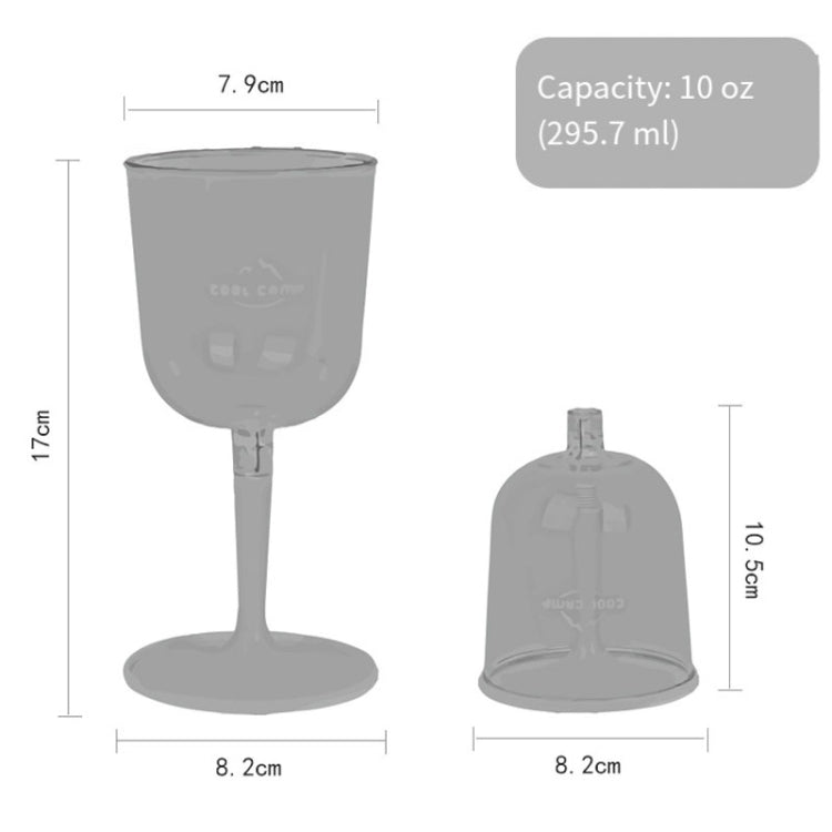 COOL CAMP CF-523 Removable Portable Outdoor Camping Wine Glass Shatterproof Resin Collapsible Champagne Cup(White)
