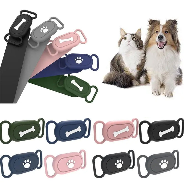 For Samsung Galaxy SmartTag 2 Pet Life Waterproof Silicone Protective Case, Black Cat Claw, Black Bone, Pink Cat Claw, Pink Bone, Deep Blue Cat Claw, Deep Blue Bone
