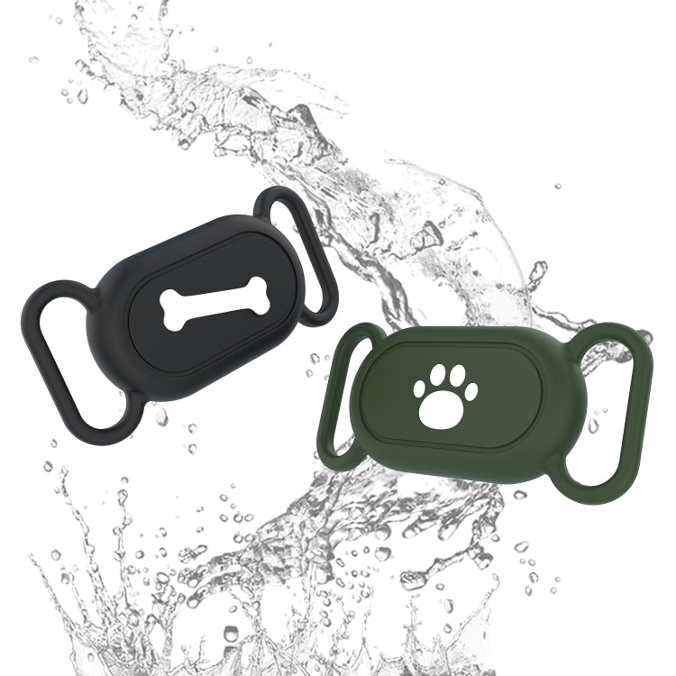 For Samsung Galaxy SmartTag 2 Pet Life Waterproof Silicone Protective Case, Black Cat Claw, Black Bone, Pink Cat Claw, Pink Bone, Deep Blue Cat Claw, Deep Blue Bone