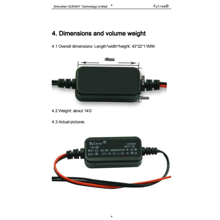 Fulree 12V To 6V 2.5A Vehicle Power Supply DC Ultra Thin Step-Down Power Converter