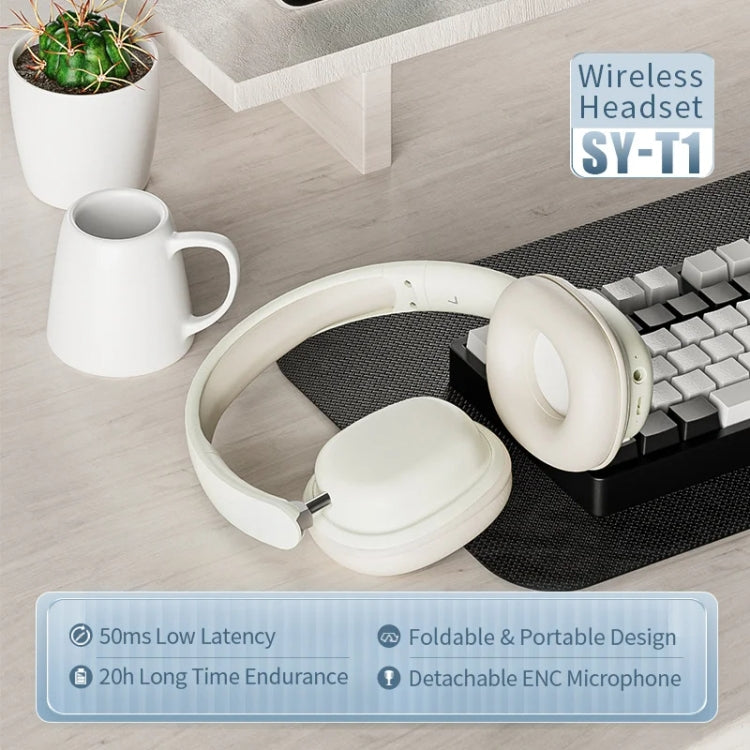 SOYTO SY-T1 Wireless Headset Bluetooth Gaming Headset With Plug Play Microphone(Black)