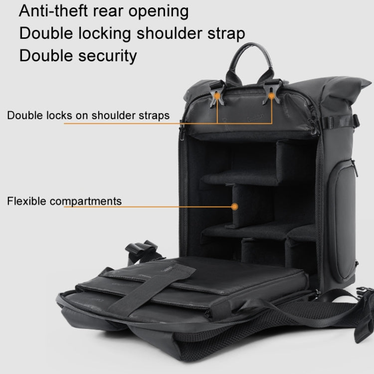 Cwatcun D113 Shoulder Leisure Camera Bag Waterproof High Capacity Outdoor Travel Photography Bag, Color: Large Black