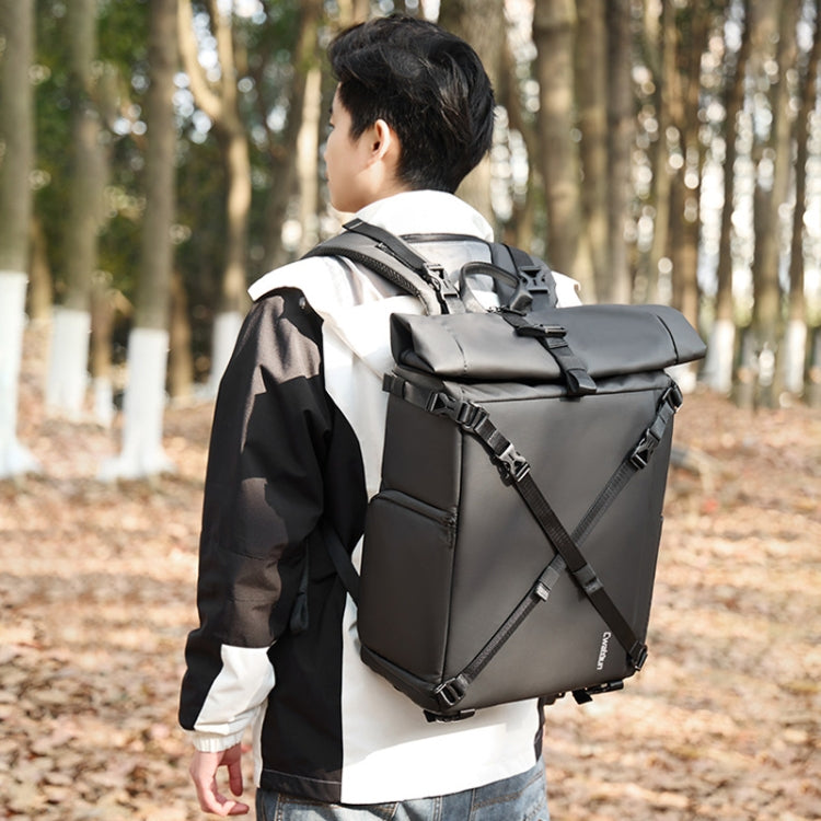Cwatcun D113 Shoulder Leisure Camera Bag Waterproof High Capacity Outdoor Travel Photography Bag, Color: Large Black