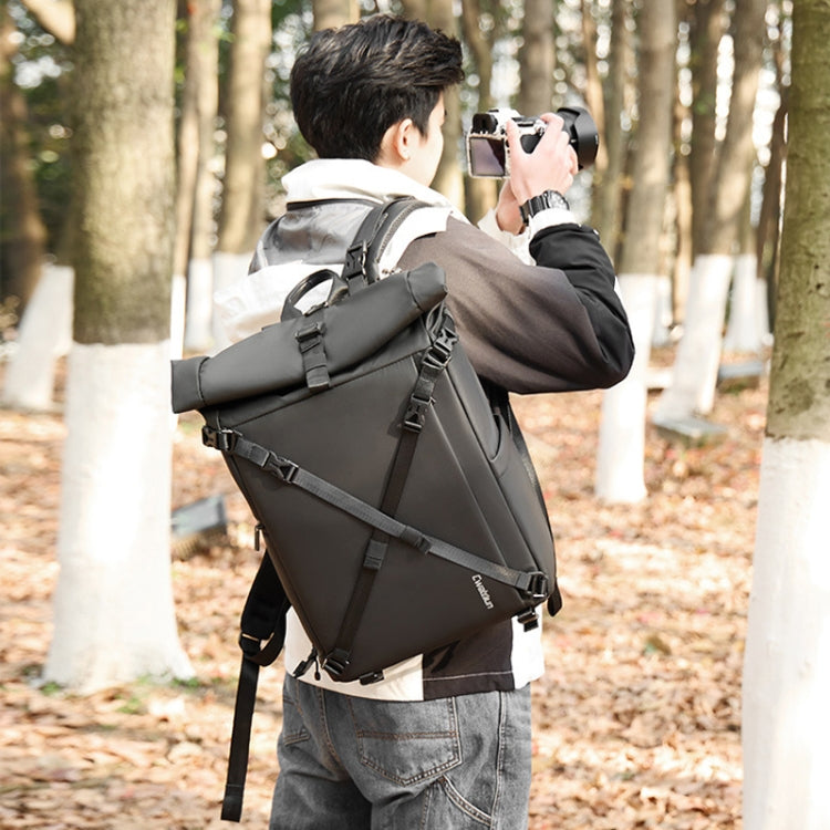 Cwatcun D113 Shoulder Leisure Camera Bag Waterproof High Capacity Outdoor Travel Photography Bag, Color: Large Black