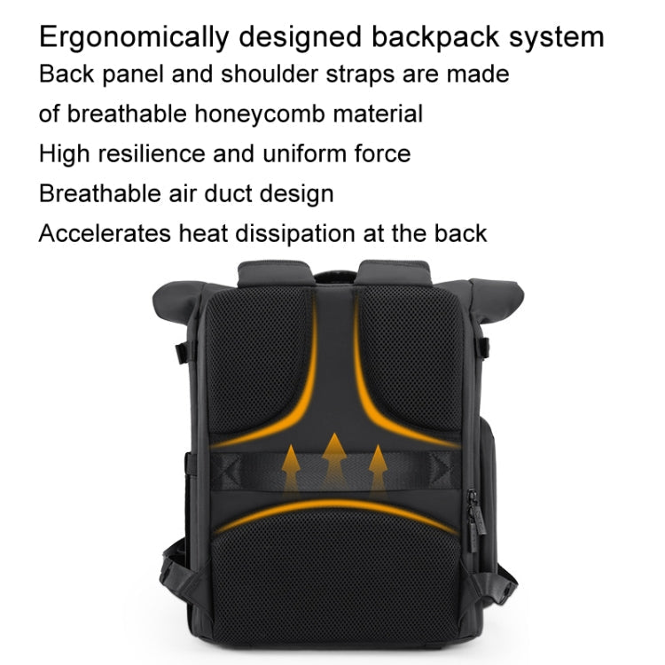 Cwatcun D113 Shoulder Leisure Camera Bag Waterproof High Capacity Outdoor Travel Photography Bag, Color: Large Black