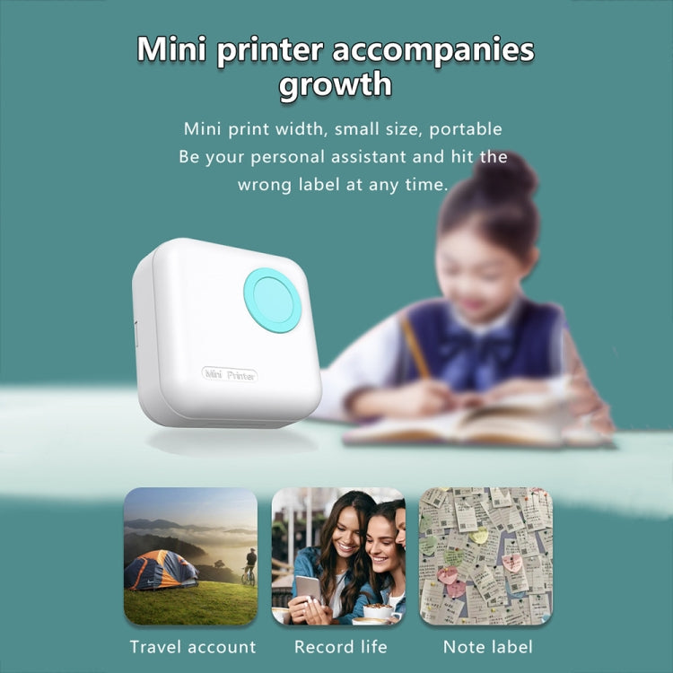 M2 Small Portable Wireless Thermal Photo Printer Student Error Question Label Printer(Blue)