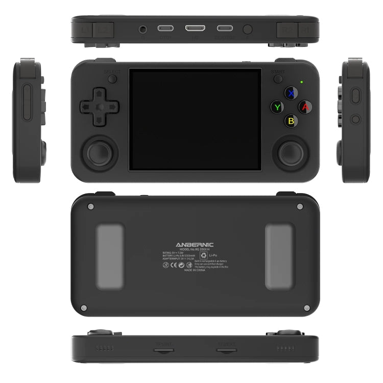 ANBERNIC RG35XX H Handheld Game Console 3.5 Inch IPS Screen Linux System 64GB+128GB(Transparent White)