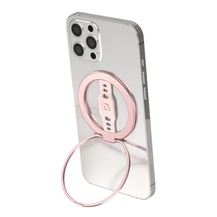 LiPUSEN LPS-201U Silicone Hand Clip Magsafe Cell Phone Holder With Magnetic Wireless Charger(Pink)