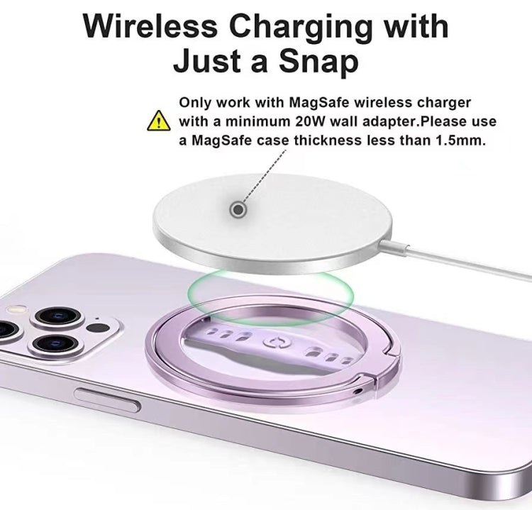 LiPUSEN LPS-201U Silicone Hand Clip Magsafe Cell Phone Holder With Magnetic Wireless Charger(Silver)