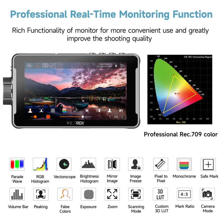 VILTROX DC550 Pro 5.5 Inch Camera Studio Monitors 4K HDMI 3D LUT Director Monitor