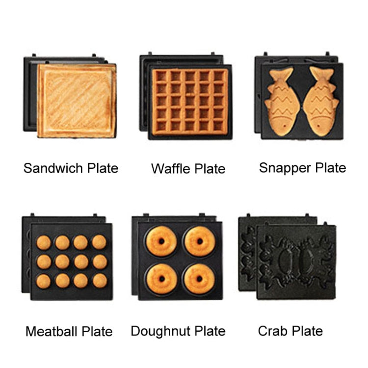 7 In 1 YIDPU Multifunctional Family Breakfast Maker Light Diet Sandwich Waffle Baker, CN Plug(Green)