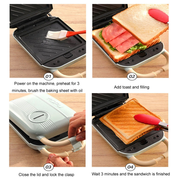 5 In 1 YIDPU Multifunctional Family Breakfast Maker Light Diet Sandwich Waffle Baker, CN Plug(Green)