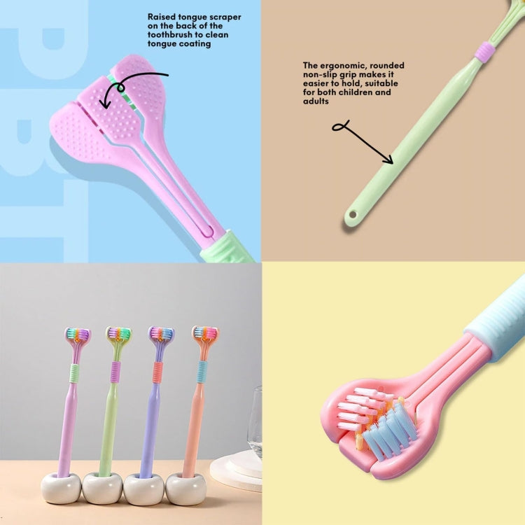 YALINA Three Sided Toothbrush Soft Hair 360 Degree V Shaped Toothbrush  Adult Pink Head Color Random