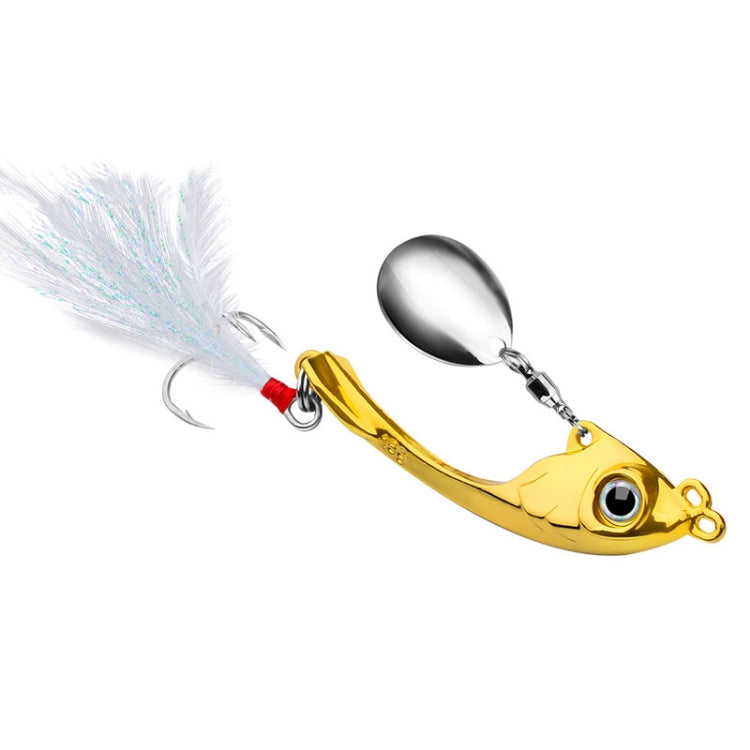 PROBEROS DW570 Fishing Lures Spinning Sequins Long Casting Tremor Swimming VIB Micro Tremor Zinc Alloy Bait(Golden) Weight: 17g
