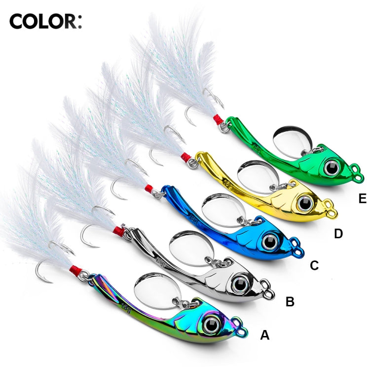 PROBEROS DW570 Fishing Lures Spinning Sequins Long Casting Tremor Swimming VIB Micro Tremor Zinc Alloy Bait(Silver)Weight: 19g