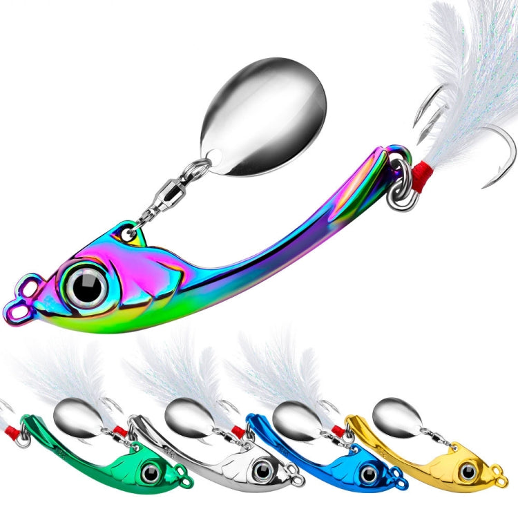 PROBEROS DW570 Fishing Lures Spinning Sequins Long Casting Tremor Swimming VIB Micro Tremor Zinc Alloy Bait(Colorful) Weight: 13g