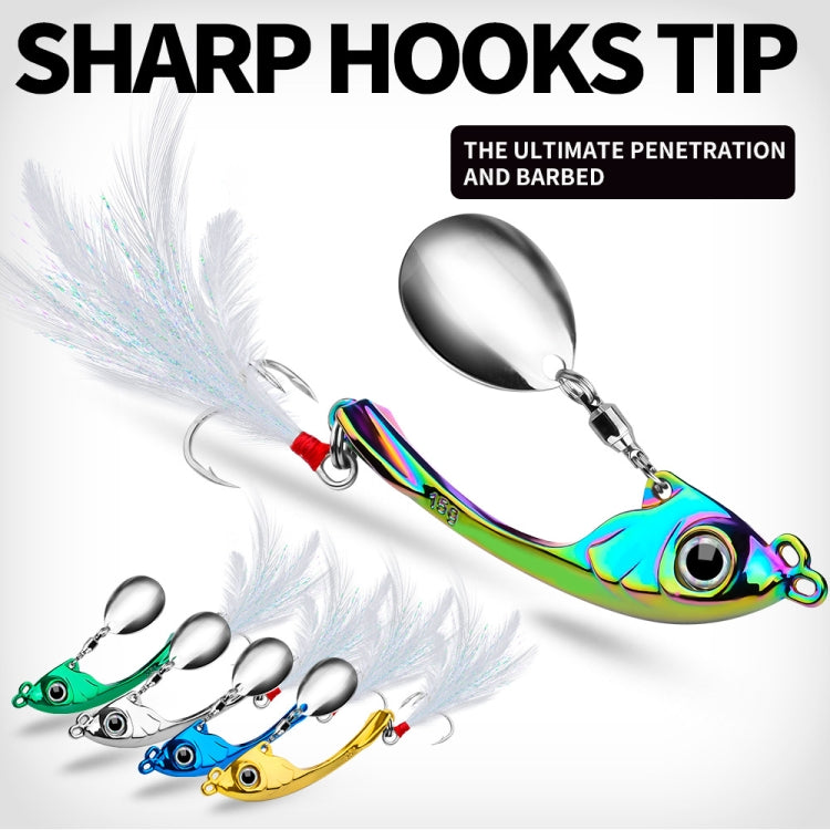 PROBEROS DW570 Fishing Lures Spinning Sequins Long Casting Tremor Swimming VIB Micro Tremor Zinc Alloy Bait(Silver) Weight: 17g