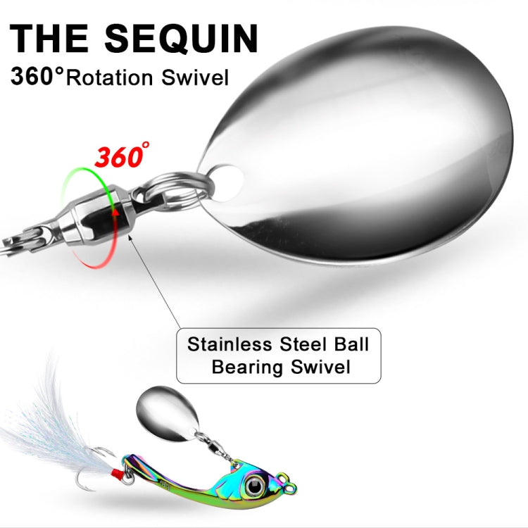 PROBEROS DW570 Fishing Lures Spinning Sequins Long Casting Tremor Swimming VIB Micro Tremor Zinc Alloy Bait(Golden) Weight: 17g