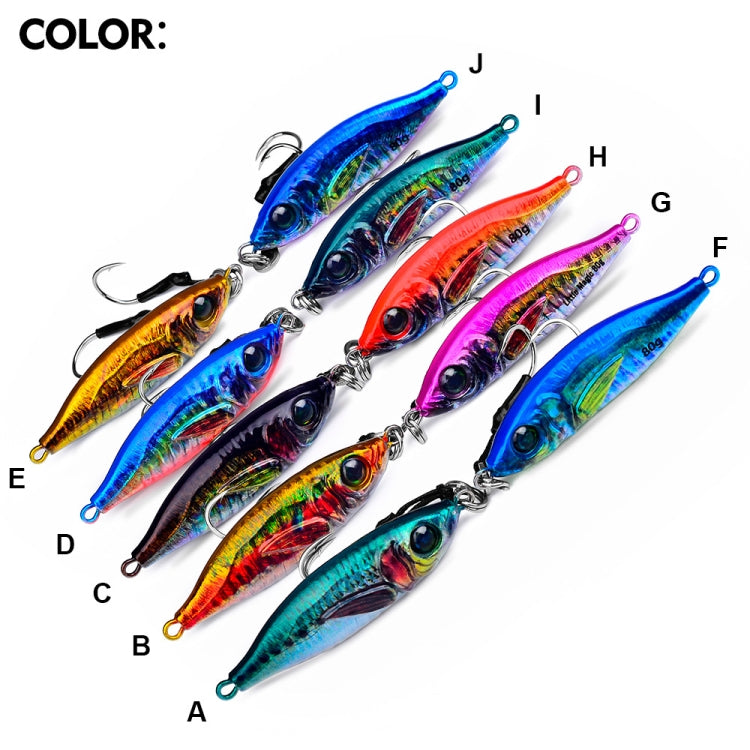 PROBEROS  LF136 Fishing Lure 3D Spray Painted Imitation Bait Long Casting Freshwater Fishing Warbler Bass Leader Lure, Size: 60g(Color I)